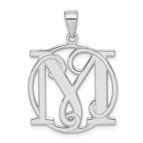 Sterling Silver Monogram Pendant with M Y Letters in Script Design