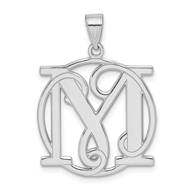Sterling Silver Monogram Pendant with M Y Letters in Script Design