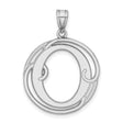 Fancy Script Letter O Initial Charm Pendant in Real 925 Sterling Silver