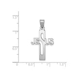 Sterling Silver Cross Pendant, High Polish Minimalist Religious Design for Men and Women