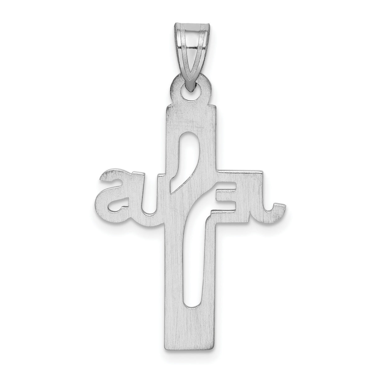 Sterling Silver Cross Pendant with Mirror Finish, Bold Clean Edges, Modern Religious Design