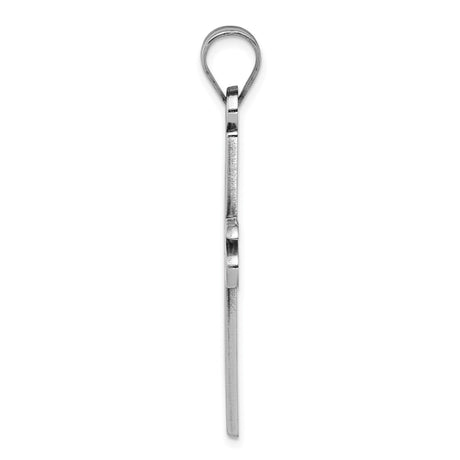 Sterling Silver Cross Pendant with Mirror Finish, Modern Religious Design for Men and Women