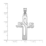 Sterling Silver Cross Pendant with Mirror Finish, Modern Religious Design for Men and Women