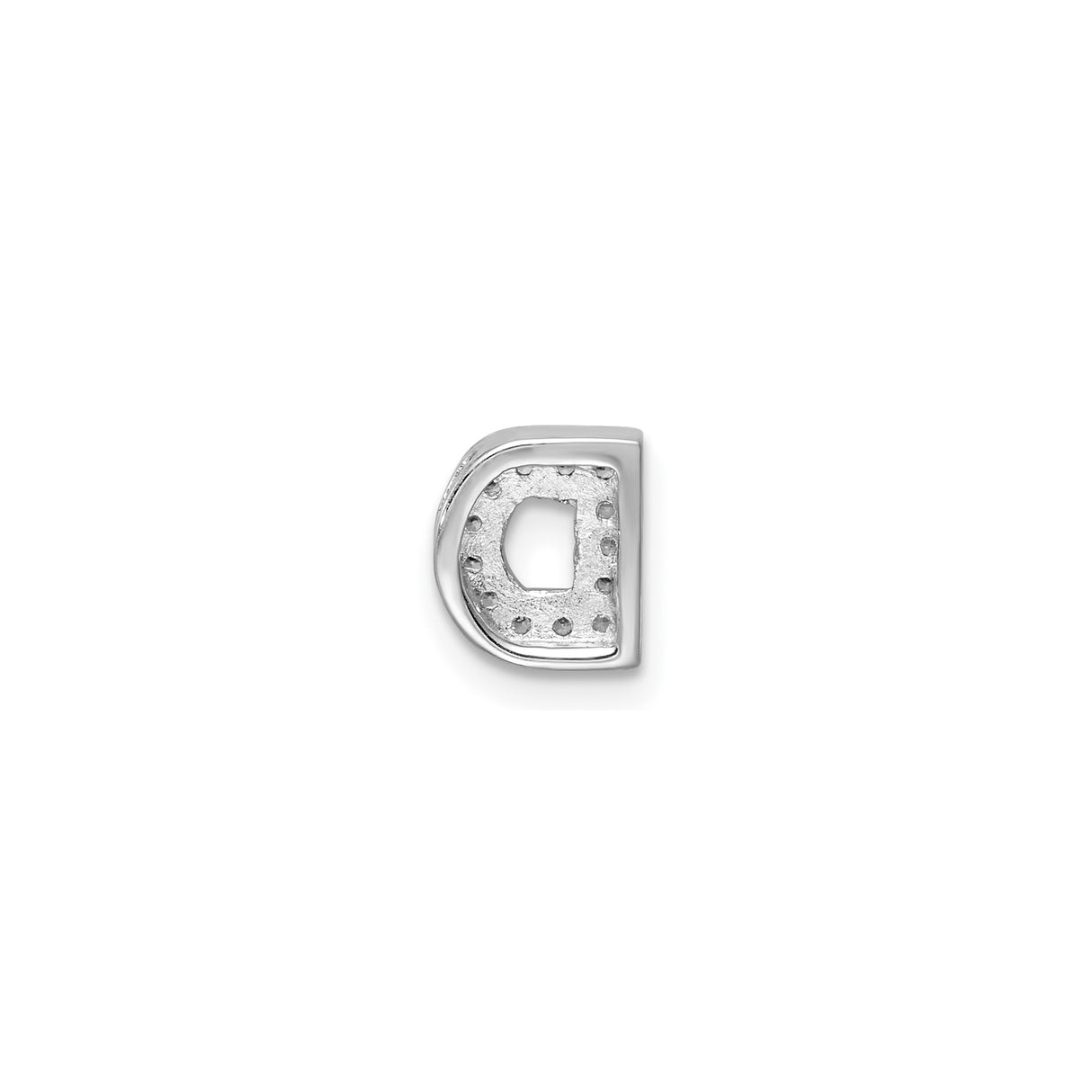 Sterling Silver Letter D Pendant with Cubic Zirconia, Alphabet Charm for Necklace or Bracelet