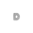 Sterling Silver Letter D Pendant with Cubic Zirconia, Alphabet Charm for Necklace or Bracelet