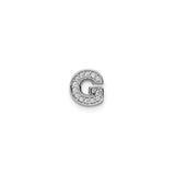 Sterling Silver Letter G Charm Pendant with Cubic Zirconia, Monogram Jewelry for Women