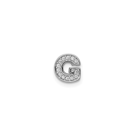 Sterling Silver Letter G Charm Pendant with Cubic Zirconia, Monogram Jewelry for Women