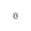 Sterling Silver Letter O Charm Bead with Cubic Zirconia, Pavé Initial Monogram Design