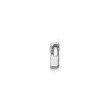 Sterling Silver Letter T Pendant with Cubic Zirconia, Block Style Monogram Charm