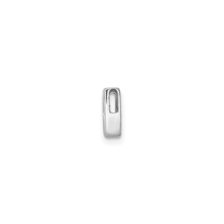 Sterling Silver Initial W Pendant Charm with Cubic Zirconia, Block Letter Slide Jewelry