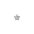 Sterling Silver Star Stud Earrings with Cubic Zirconia, Celestial Design for Women