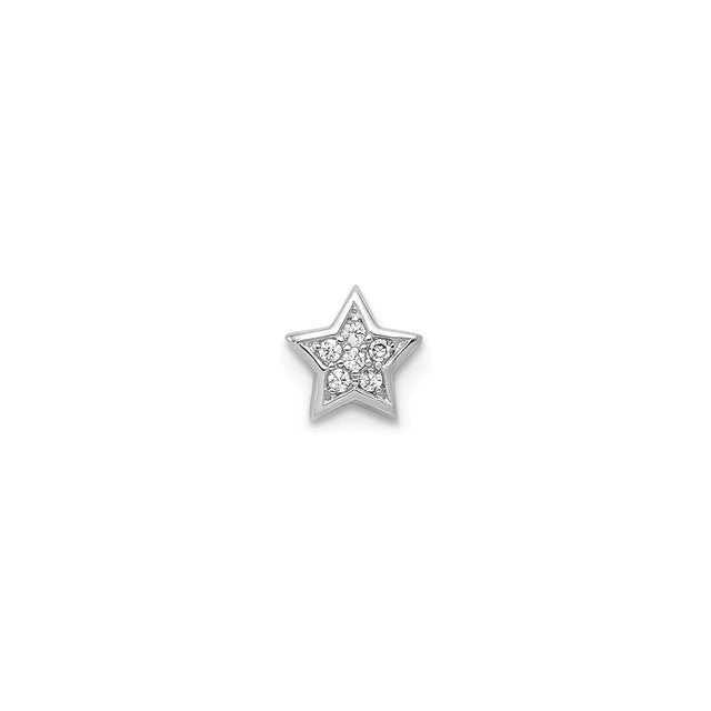 Sterling Silver Star Stud Earrings with Cubic Zirconia, Celestial Design for Women