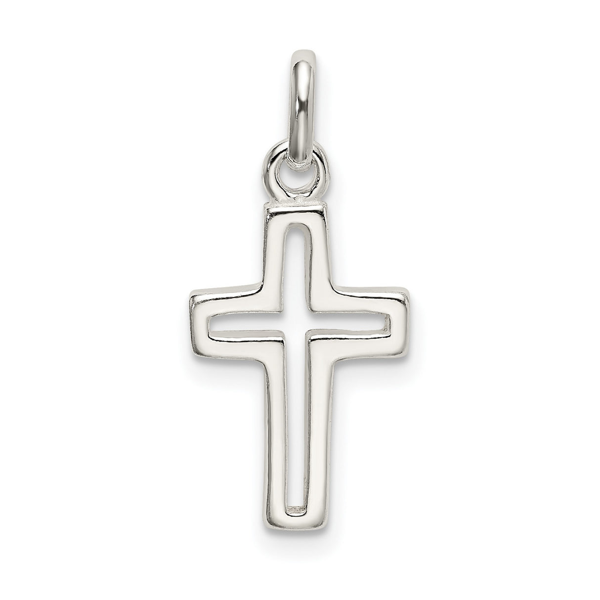 Cut out Cross Charm Pendant in Real 925 Sterling Silver