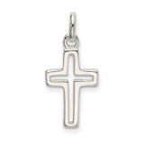 Cut out Cross Charm Pendant in Real 925 Sterling Silver