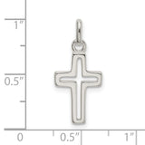 Cut out Cross Charm Pendant in Real 925 Sterling Silver