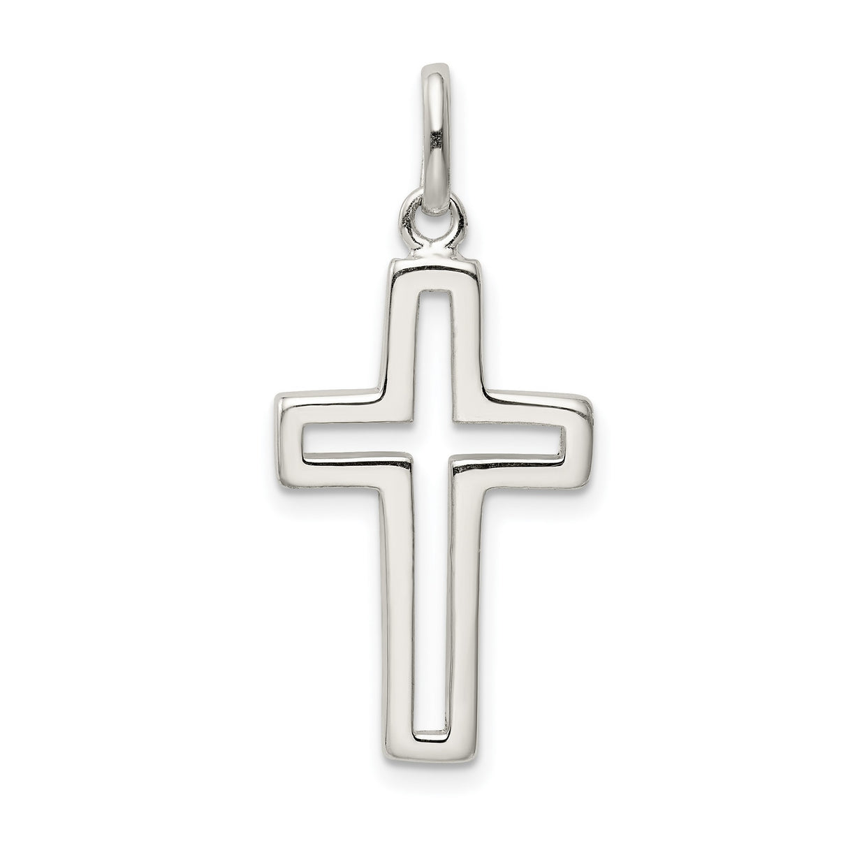 Cut out Cross Charm Pendant in Real 925 Sterling Silver