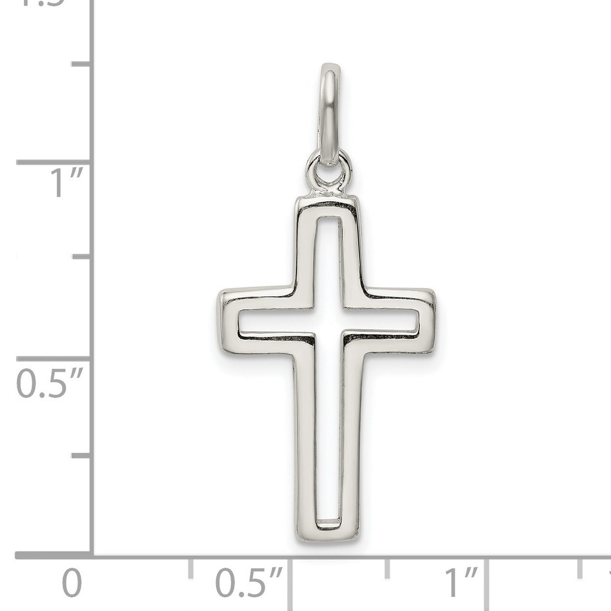 Cut out Cross Charm Pendant in Real 925 Sterling Silver