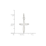 Sterling Silver Cross Pendant with Sleek Minimalist Design, Unisex Religious Jewelry Charm