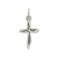 Sterling Silver Cross Pendant with Oxidized Matte Finish, Rustic Modern Faith Design for Men and Women