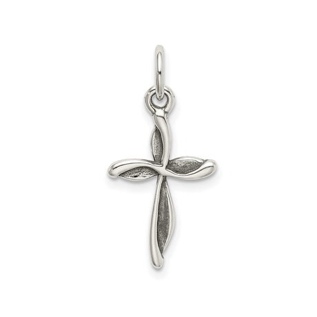 Sterling Silver Cross Pendant with Oxidized Matte Finish, Rustic Modern Faith Design for Men and Women