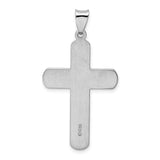 Sterling Silver Cross Pendant with Smooth Finish and Raised Edges, Minimalist Faith Jewelry