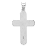 Sterling Silver Cross Pendant with Textured and Polished Finish, Unisex Religious Jewelry