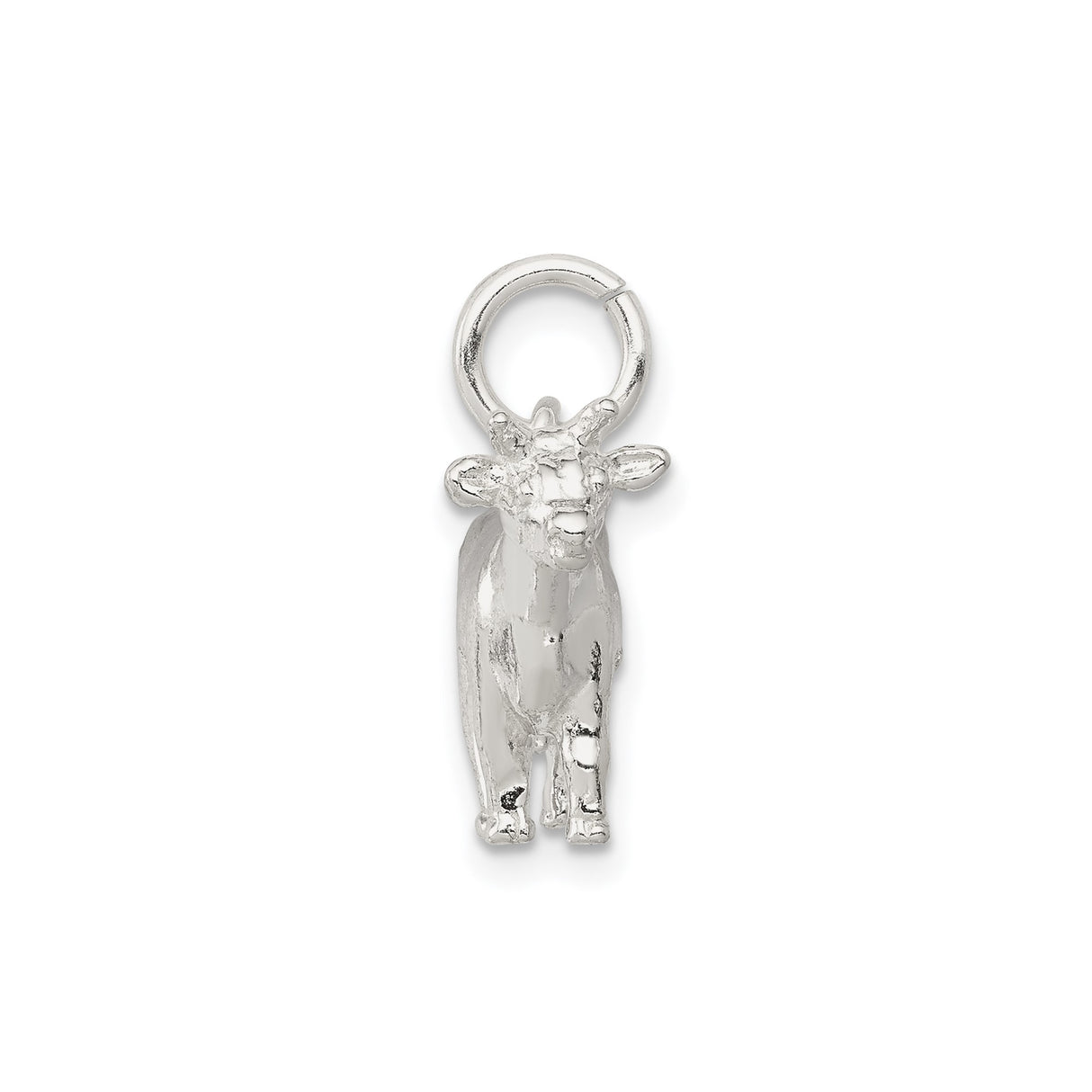 Sterling Silver Cow Charm Pendant, Realistic Farm Animal Design, Country Jewelry for Women or Unisex