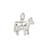Sterling Silver Cow Charm Pendant, Realistic Farm Animal Design, Country Jewelry for Women or Unisex