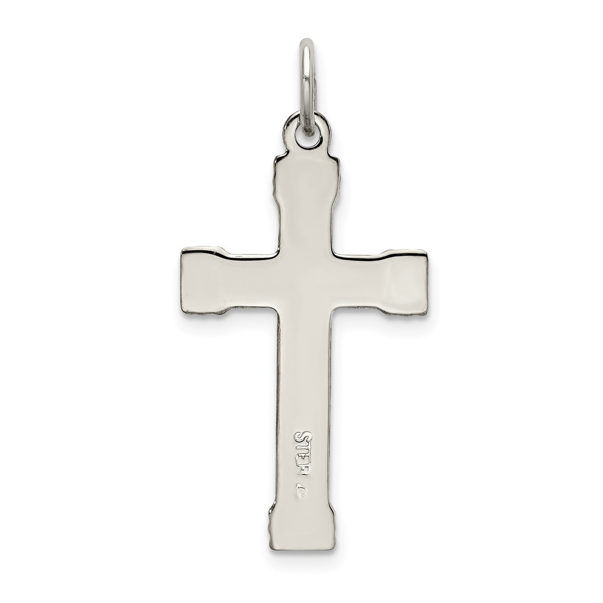 Sterling Silver Two-Tone Cross Pendant with Rope Texture, Religious Unisex Design