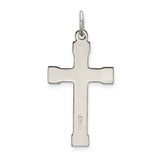 Sterling Silver Two-Tone Cross Pendant with Rope Texture, Religious Unisex Design