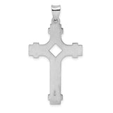 Sterling Silver Cross Pendant, Sleek Polished Design, Unisex Religious Jewelry