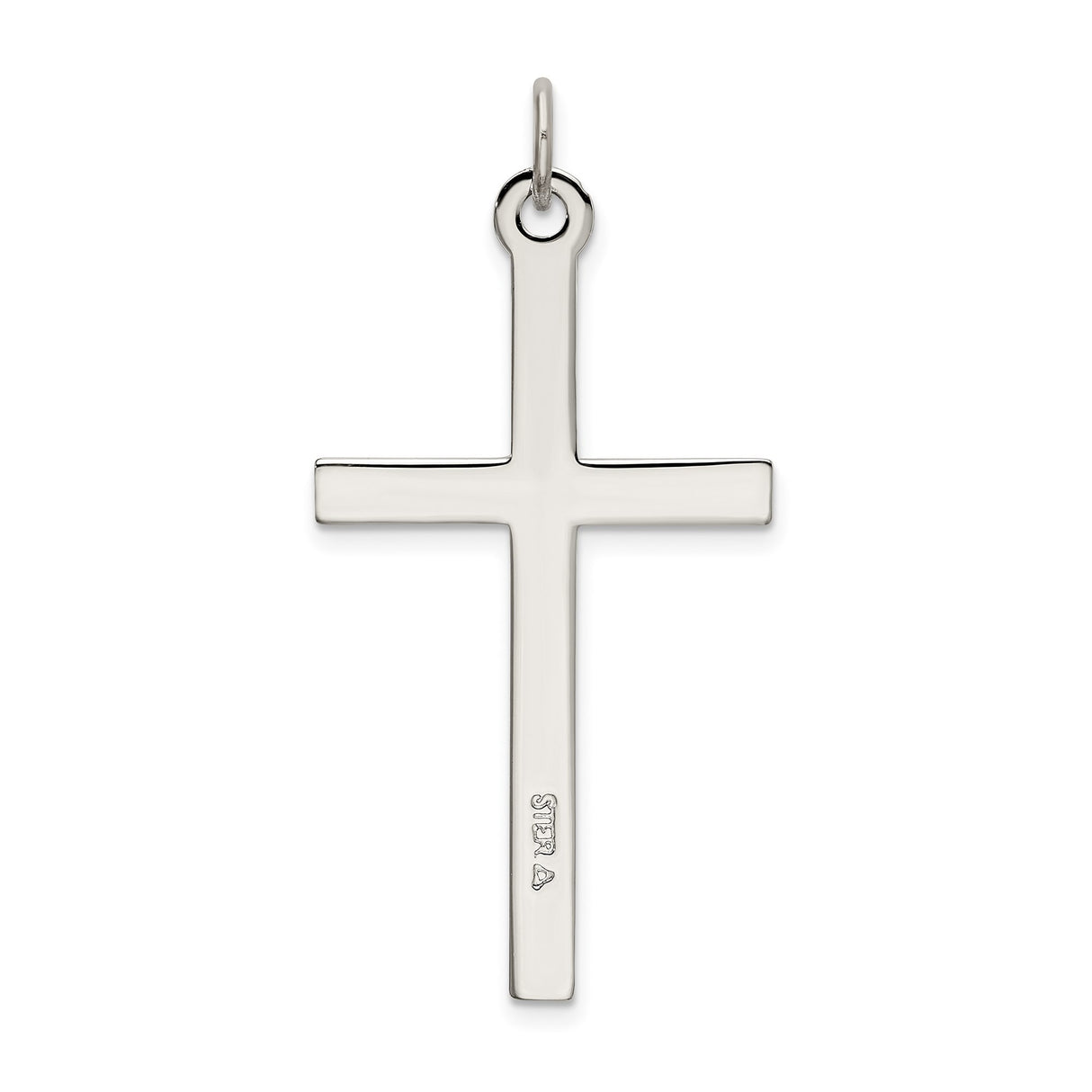 Sterling Silver Cross Pendant with Polished Gold and Textured White Gold Finish