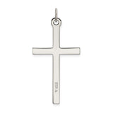 Sterling Silver Cross Pendant with Polished Gold and Textured White Gold Finish