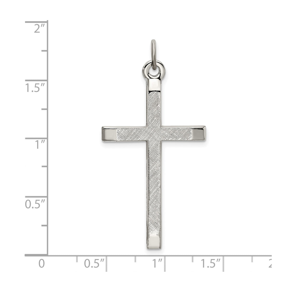 Sterling Silver Cross Pendant with Polished Gold and Textured White Gold Finish