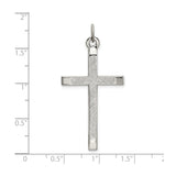 Sterling Silver Cross Pendant with Polished Gold and Textured White Gold Finish