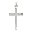 Sterling Silver Cross Pendant with Polished Gold and Textured White Gold Finish