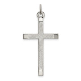 Sterling Silver Cross Pendant with Polished Gold and Textured White Gold Finish
