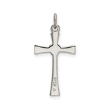 Sterling Silver Cross Pendant with Cubic Zirconia and Gold Accents, Heart Faith Religious Charm