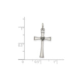 Sterling Silver Cross Pendant with Cubic Zirconia and Gold Accents, Heart Faith Religious Charm