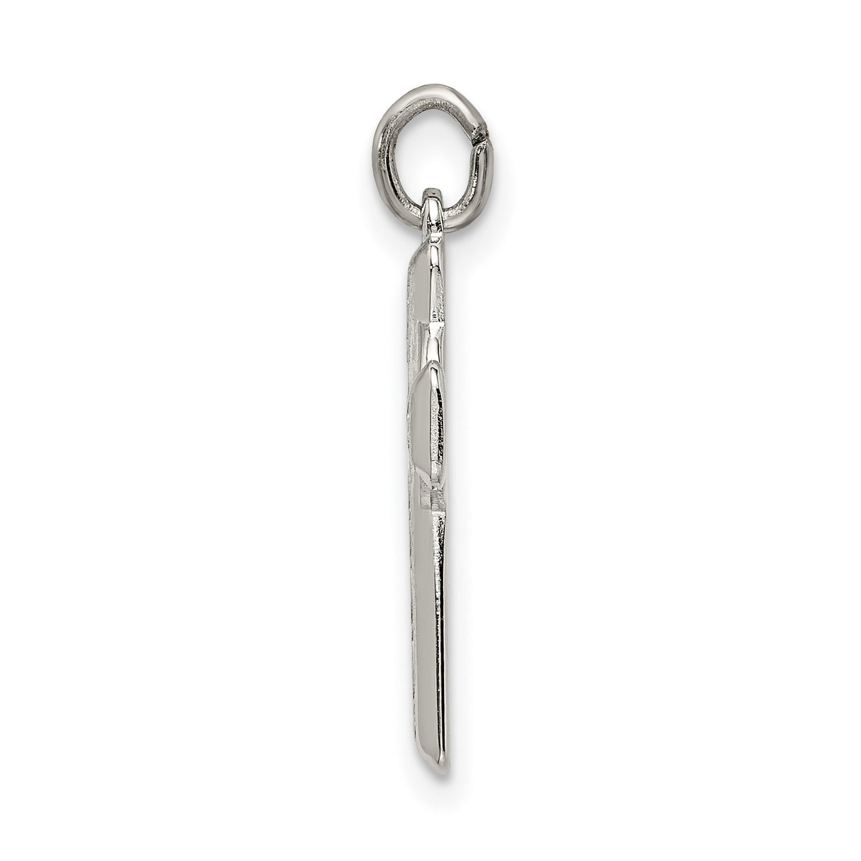 Sterling Silver Celtic Cross Pendant with Interwoven Design and Polished Beveled Edges
