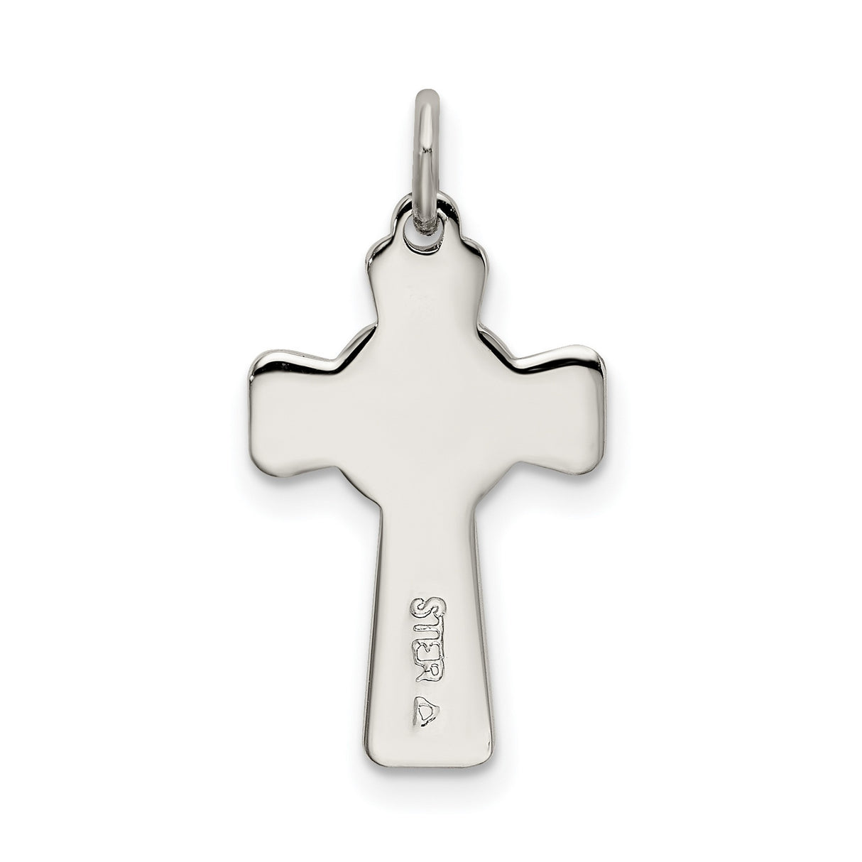 Sterling Silver Celtic Cross Pendant with Interwoven Design and Polished Beveled Edges