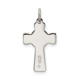 Sterling Silver Celtic Cross Pendant with Interwoven Design and Polished Beveled Edges