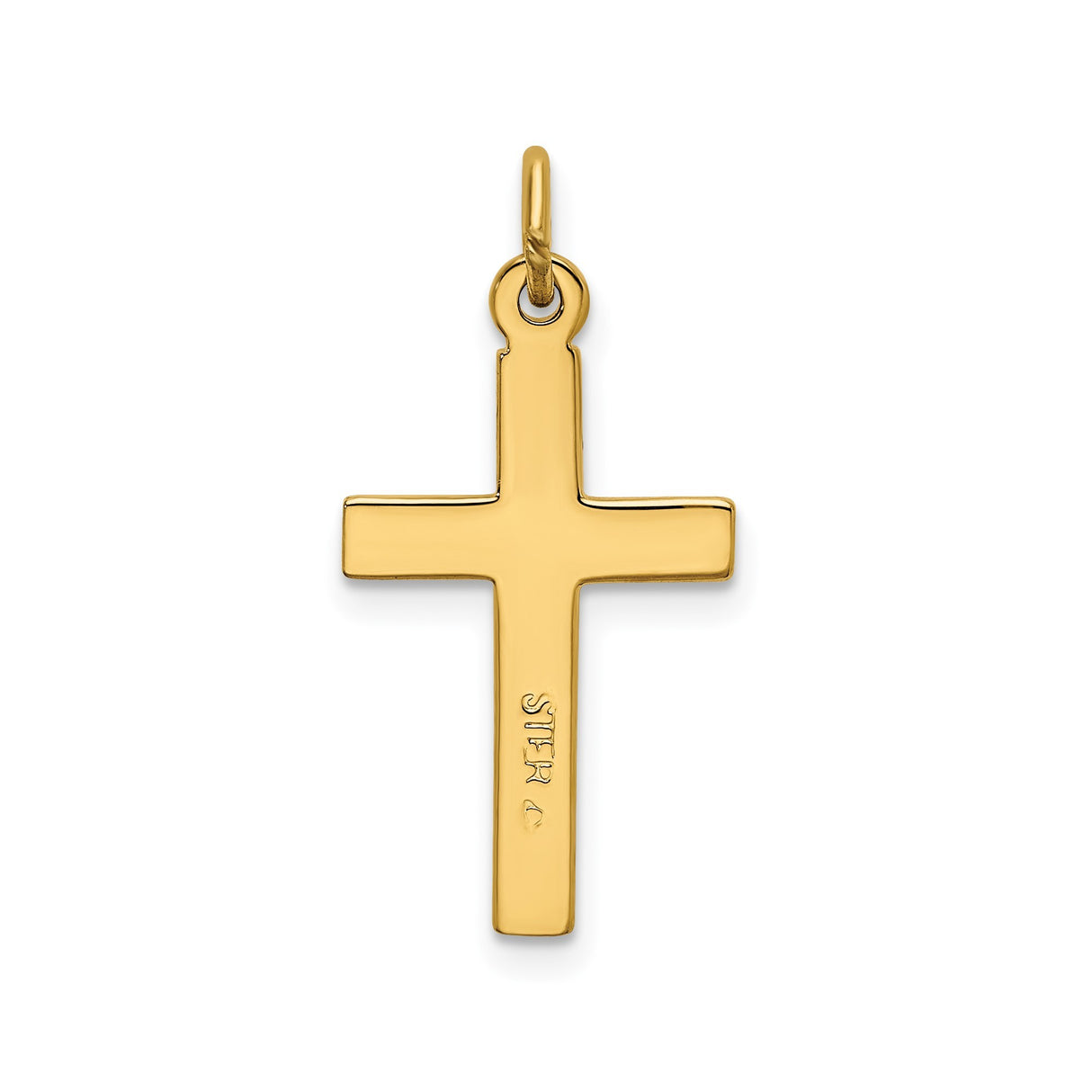 Sterling Silver Twisted Cross Pendant, Polished Finish with Rope Design, Religious Charm