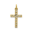Sterling Silver Twisted Cross Pendant, Polished Finish with Rope Design, Religious Charm