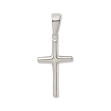 Sterling Silver Cross Pendant with Mirror Finish, Minimalist Spiritual Design for Men and Women