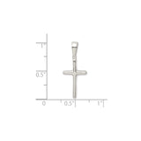 Sterling Silver Cross Pendant with Mirror Finish, Minimalist Spiritual Design for Men and Women