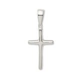 Sterling Silver Cross Pendant with Mirror Finish, Minimalist Spiritual Design for Men and Women