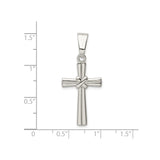 Sterling Silver Cross Pendant with Polished Tapered Arms and Minimalist Design