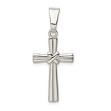 Sterling Silver Cross Pendant with Polished Tapered Arms and Minimalist Design