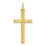 Sterling Silver Cross Pendant, Minimalist High Polish Religious Charm for Men and Women